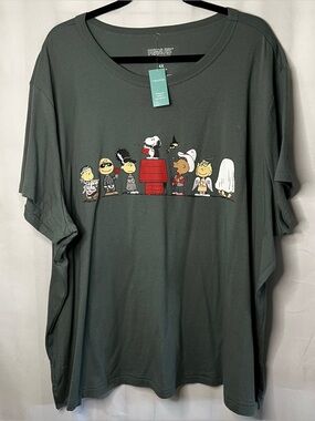 Hybrid Apparel Olive Green Peanuts Halloween Graphic Tee